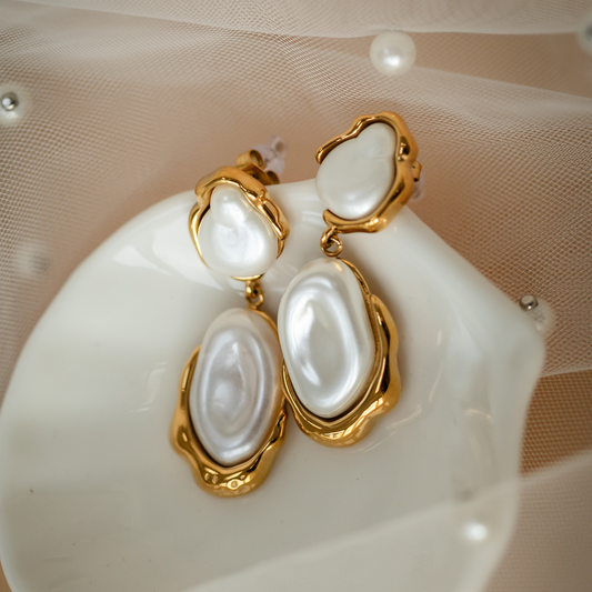 Callista Pearl Drops In Gold