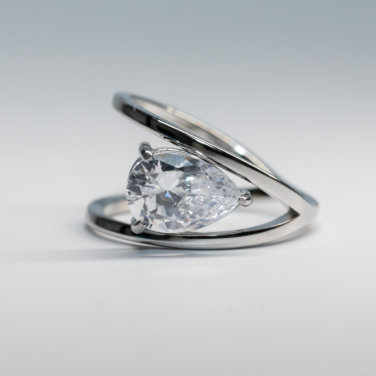 Aurora Solitaire Ring In Silver