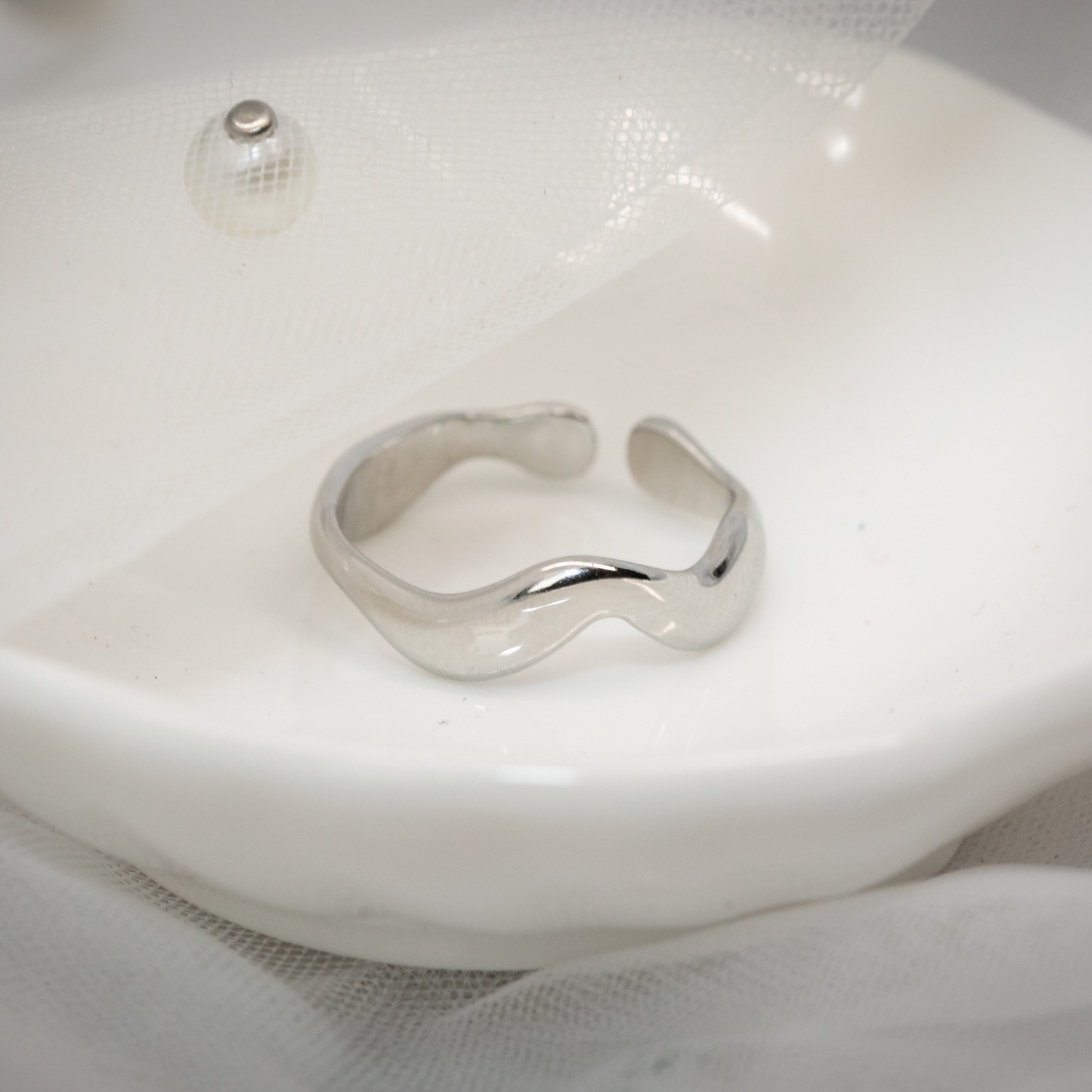 Waveform Ring In Silver