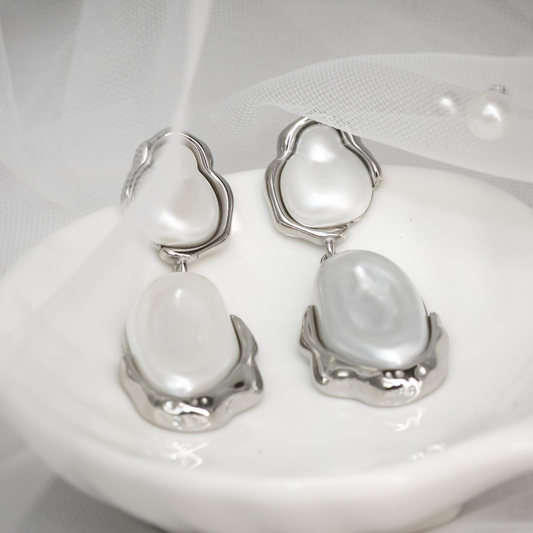 Callista Pearl Drops In Silver