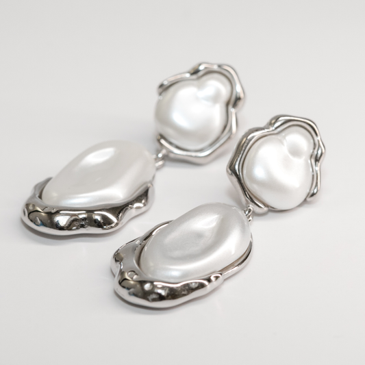 Callista Pearl Drops In Silver